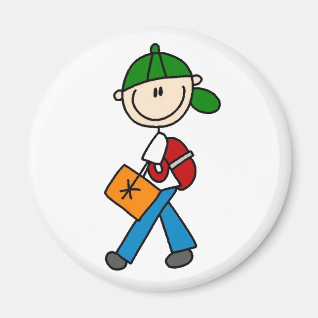 Boy with Backpack Magnet (Framsidan)