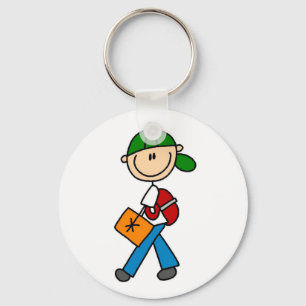 Boy with Backpack Nyckelring