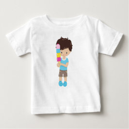 Boy with Ice Cream, Brown Hair, Ice Cream Cone T Shirt