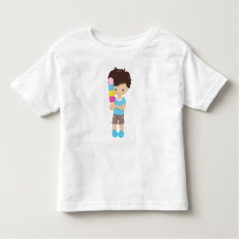 Boy with Ice Cream, Brown Hair, Ice Cream Cone T Shirt