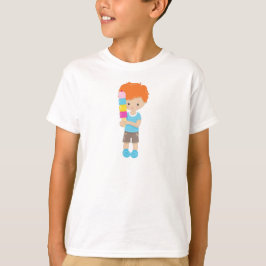 Boy with Ice Cream, Orange Hair, Ice Cream Cone T Shirt