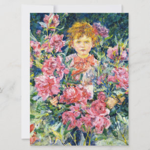 Boy with Red Peony Flowers (av Robert Reid) Kort