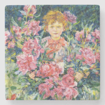 Boy with Red Peony Flowers (av Robert Reid)