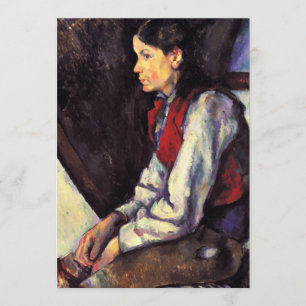 Boy with Red Vest Paul Cezanne-konst Meddelande