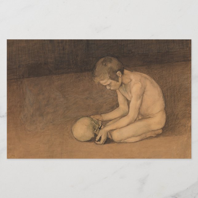 Boy with Skull (av Magnus Enckell) Brevpapper (Framsida)