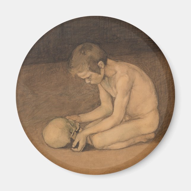 Boy with Skull (av Magnus Enckell) Magnet (Framsidan)