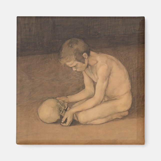 Boy with Skull (av Magnus Enckell) Magnet (Framsidan)