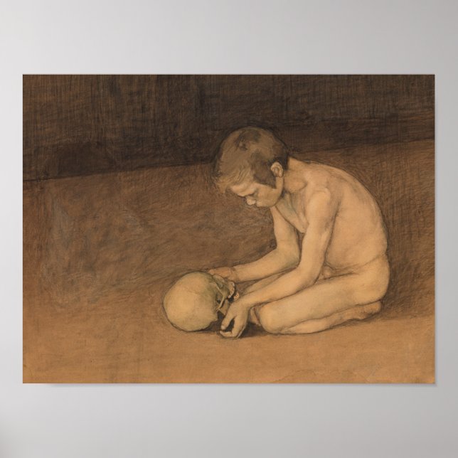 Boy with Skull (av Magnus Enckell) Poster (Framsidan)