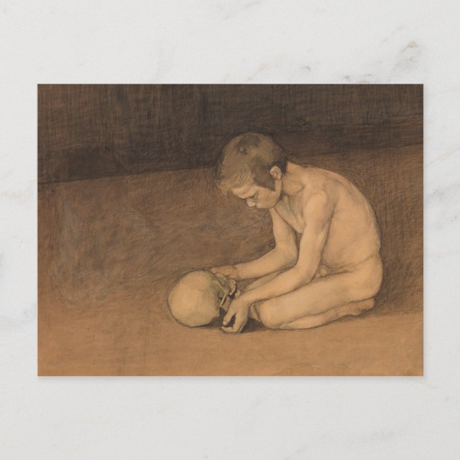 Boy with Skull (av Magnus Enckell) Vykort (Framsida)
