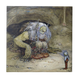 "Boy with Troll" av John Bauer Kakelplatta