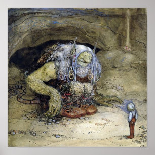 "Boy with Troll" av John Bauer Poster