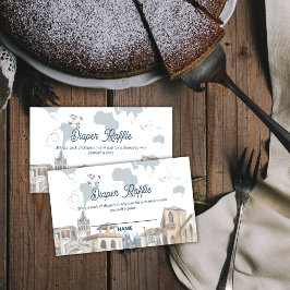 Boy World Map Airplane Diaper Raffle Baby Shower Tilläggskort