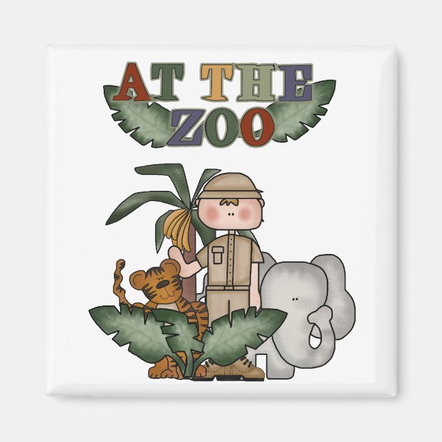 Boy Zoo Keeper Tshirts och Gifts Magnet (Framsidan)