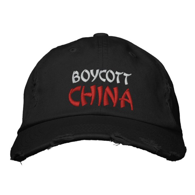 boycott China Broderad Keps (Framsida)