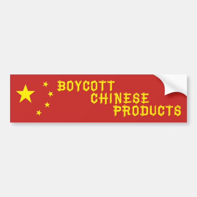 Boycott Chinese Products Bildekal (Framsidan)