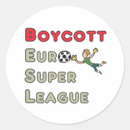 Boycott European Toppen League Runt Klistermärke