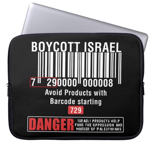 Boycott Israel Goods Undoid Barcode 729 Laptop Fodral (Framsidan)