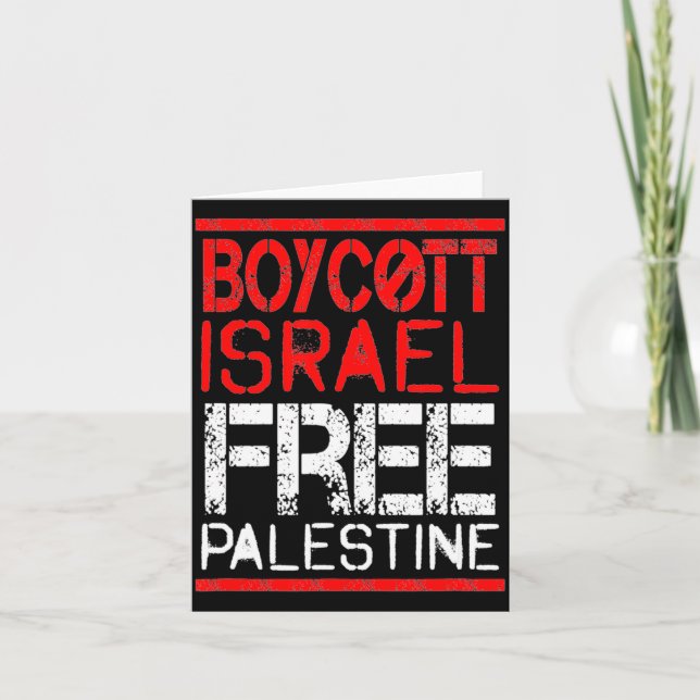 Boycott Israel Palestine Gaza War Awareness  Kort (Framsida)