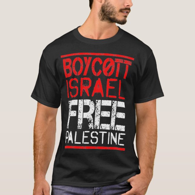 Boycott Israel Palestine Gaza War Awareness  T Shirt (Framsida)