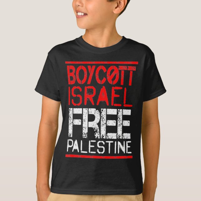 Boycott Israel Palestine Gaza War Awareness  T Shirt (Framsida)