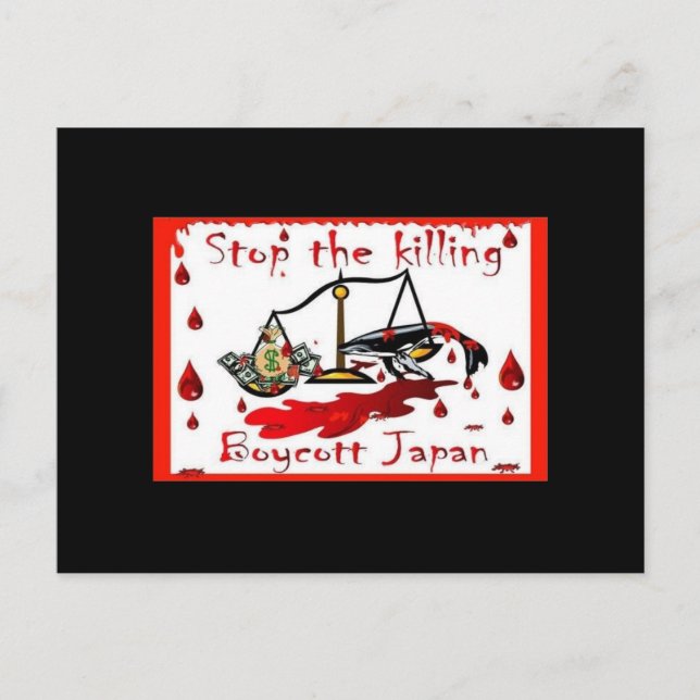 Boycott Japan! Vykort (Framsida)