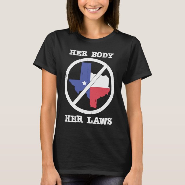 Boycott Texas Anti My Body Mitt val Hennes blod T Shirt (Framsida)