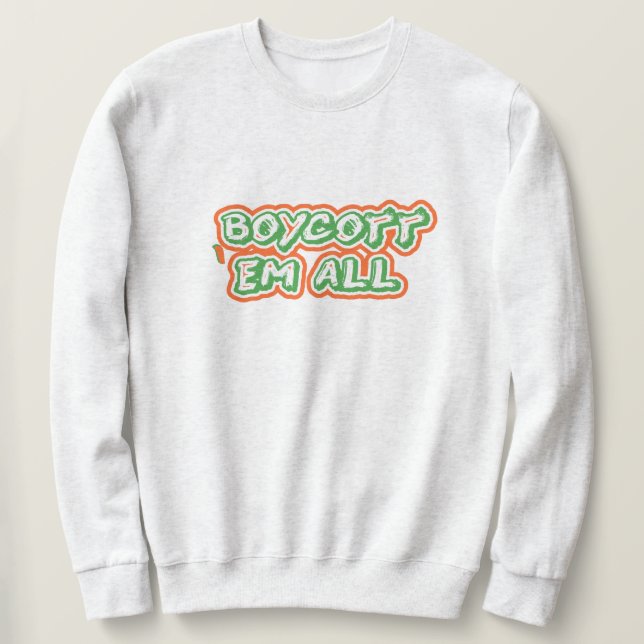 Boycott Them All | Desi Patriotic India Strong Lång Ärmad Tröja (Design framsida)