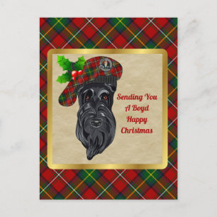 Boyd Klan Badge & Tartan-jul Vykort