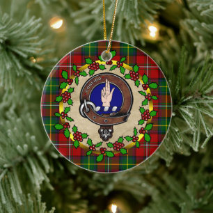 Boyd Klan Badge & Tartan Personlig Julafton Julgransprydnad Keramik