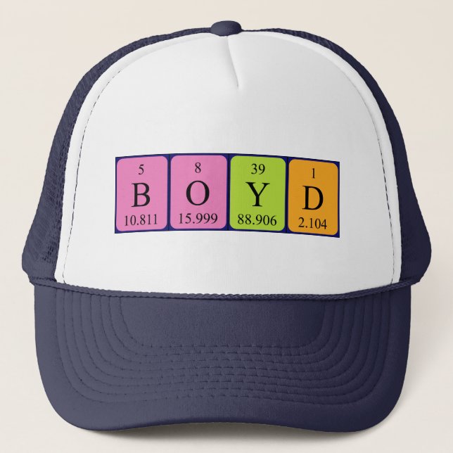 Boyd periodiskt bord namn hat keps (Framsida)