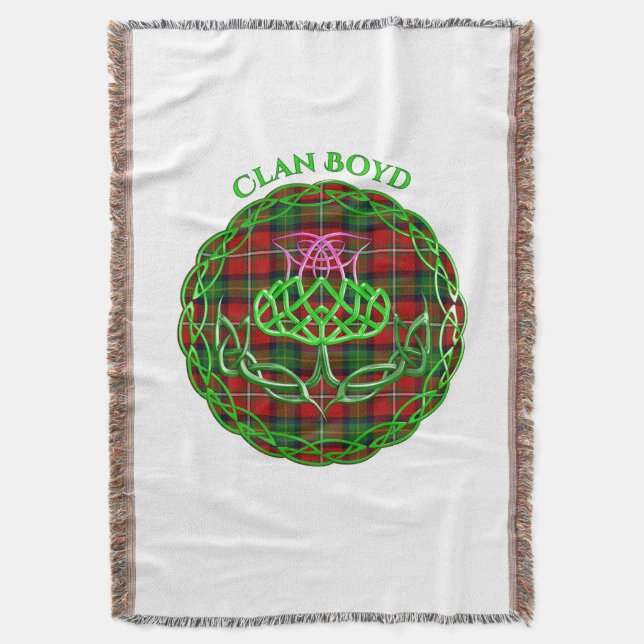 Boyd Scottish Tartan Celtic Thistle Filt (Framsidan Vertikal)