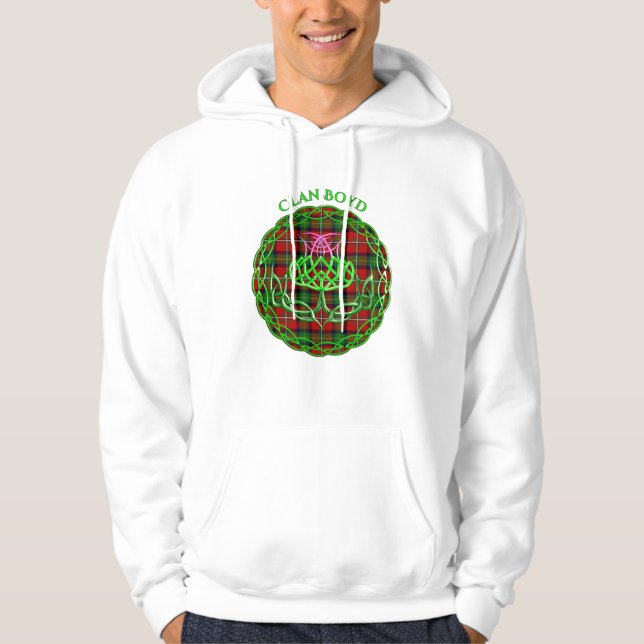 Boyd Scottish Tartan Celtic Thistle Hoodie (Framsida)