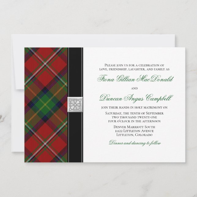 Boyd Tartan Scottish Celtic Wedding bjudande Inbjudningar (Framsida)