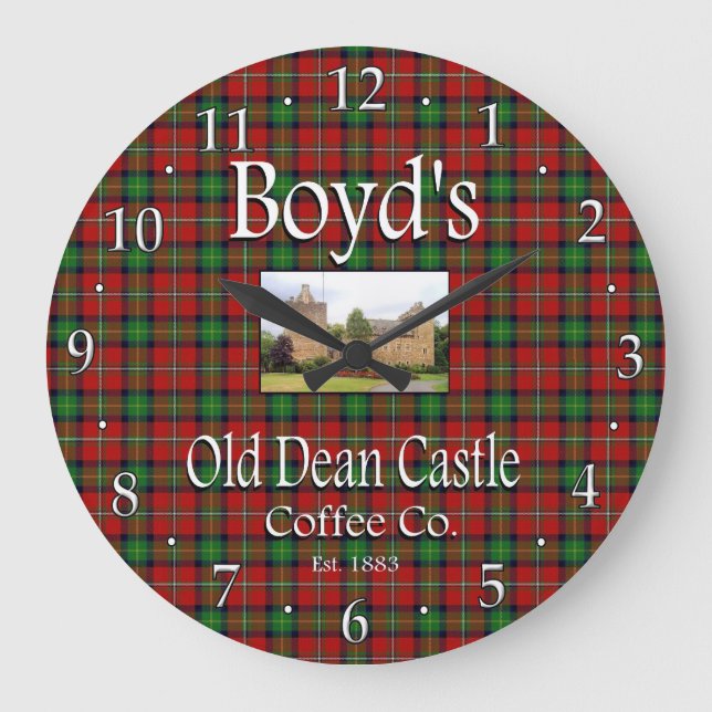 Boyds gamle Dean Castle Coffee Co. Wall Clock Stor Klocka (Framsida)