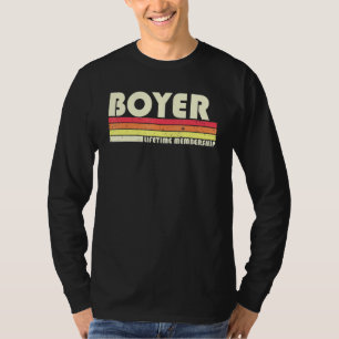 Boyer Surname Retro Vintage 80s 90-årsjubileum Reu T Shirt