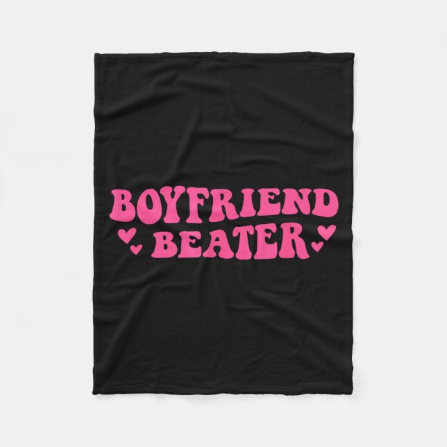 Boyfriend Beater Funny Girlfriend Humor Retro Groo Fleecefilt (Framsidan)