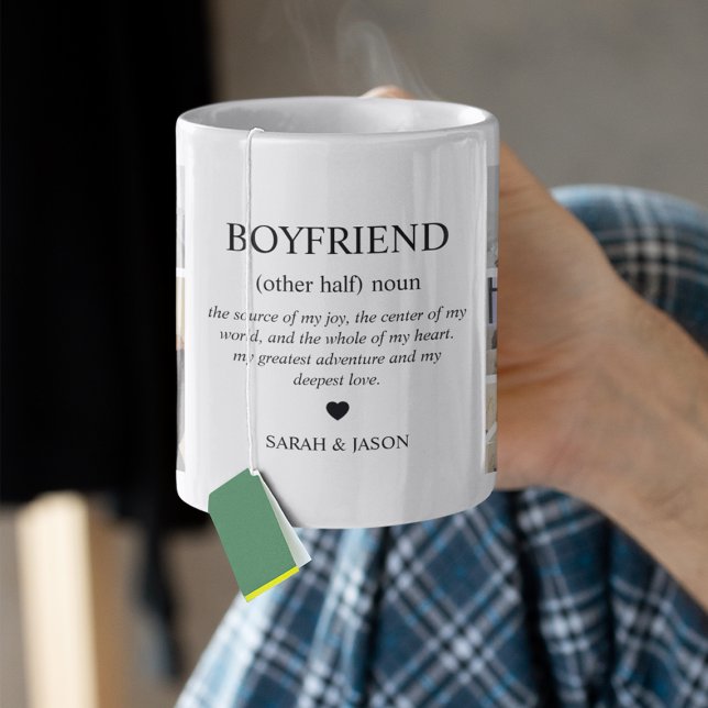 Boyfriend Definition Photo Collage Kaffemugg (Skapare uppladdad)