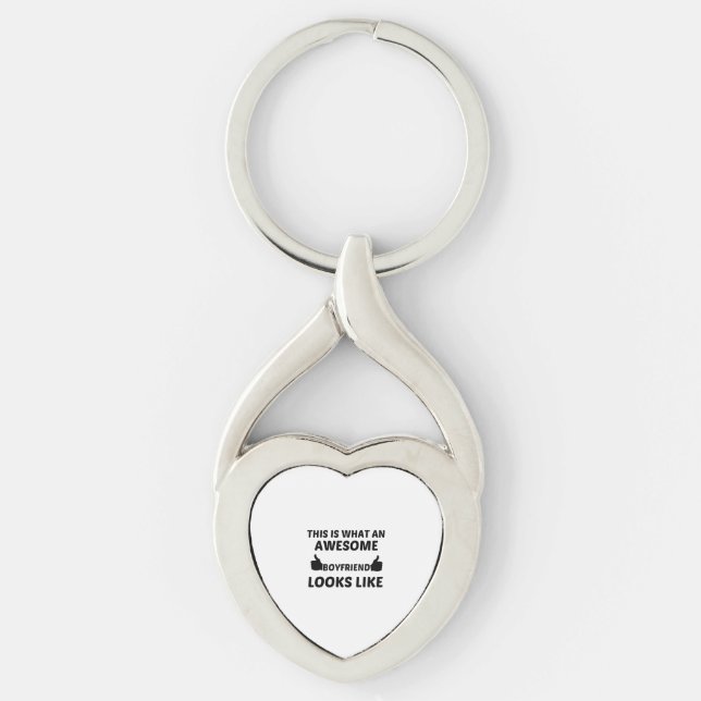 BOYFRIEND FANTASTISK TWISTED HEART SILVERFÄRGAD NYCKELRING (Framsidan)