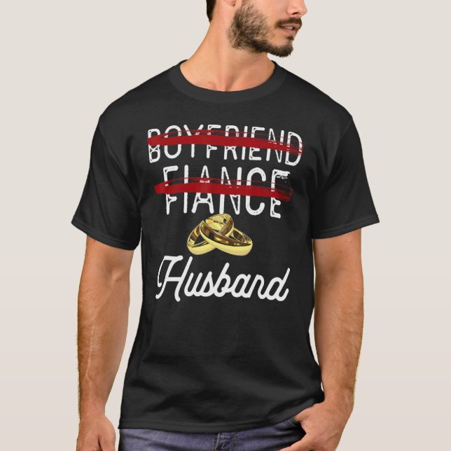 Boyfriend Fiance Husband Groom Wedding Themed T Shirt (Framsida)