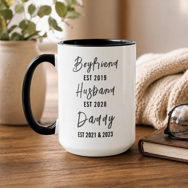 Boyfriend Make Husbonde Pappa Mugg | Personlig Far (Boyfriend Husband Dad Mug | Personalized Father’s)