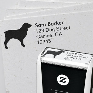 Boykin Spain Hund aveln Silhouette Returadress Självfärgande Stämpel