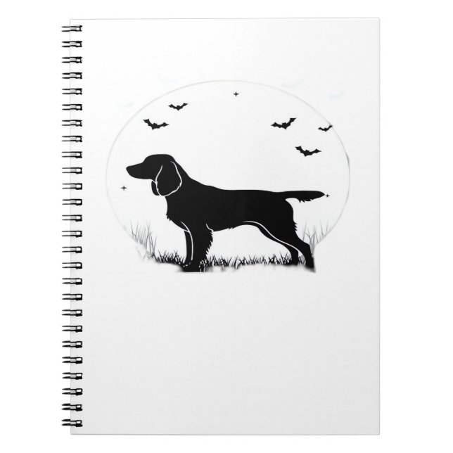 Boykin Spain Hund - Halloween Måne Silhouette Cla Anteckningsbok (Framsidan)