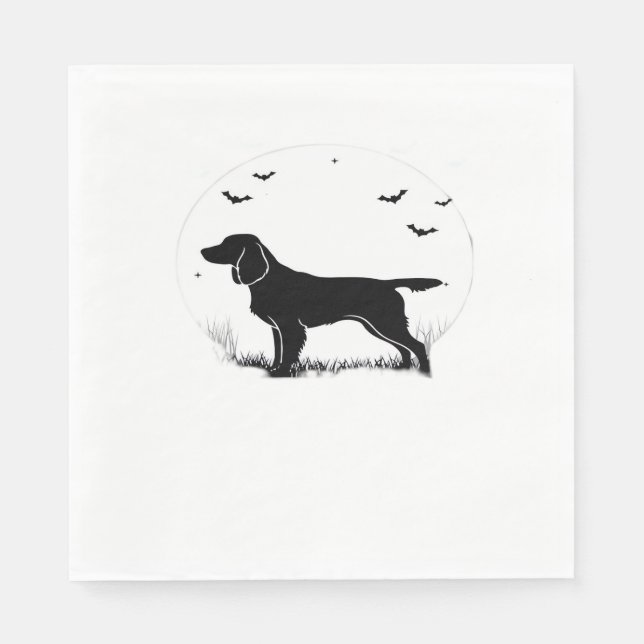 Boykin Spain Hund - Halloween Måne Silhouette Cla Pappersservett (Framsidan)