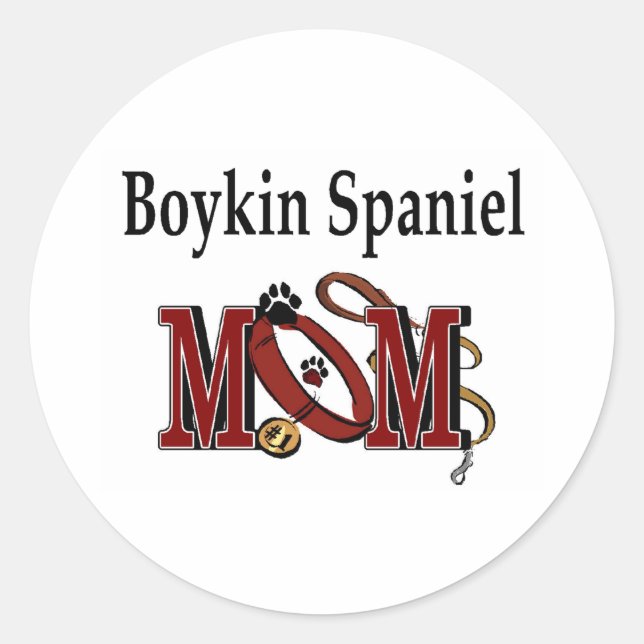 Boykin Spain Hund MAMMA Runt Klistermärke (Framsida)