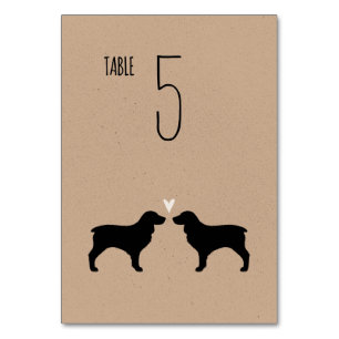 Boykin Spain Hund Silhouettes Wedding Reception Bordsnummer