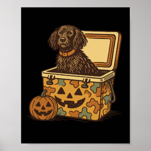 Boykin Spain in Camo Cooler Pumpkin Hunting Hund Poster