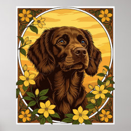 Boykin Spain och Gult Jasmine Flowers Poster