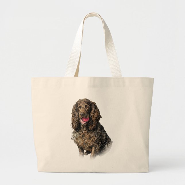 Boykin Spaniel Artistic Sketch Portrait Tote Bag Jumbo Tygkasse (Framsidan)