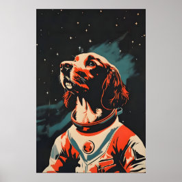Boykin Spaniel Astronaut Affisch, Boykin Spaniel Poster