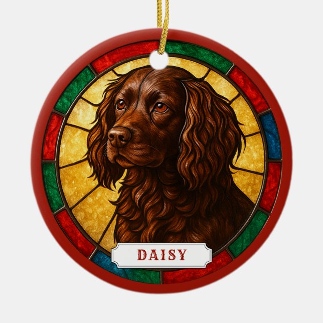 Boykin Spaniel Hund Keramisk Cirkulär Ornament (Framsidan)